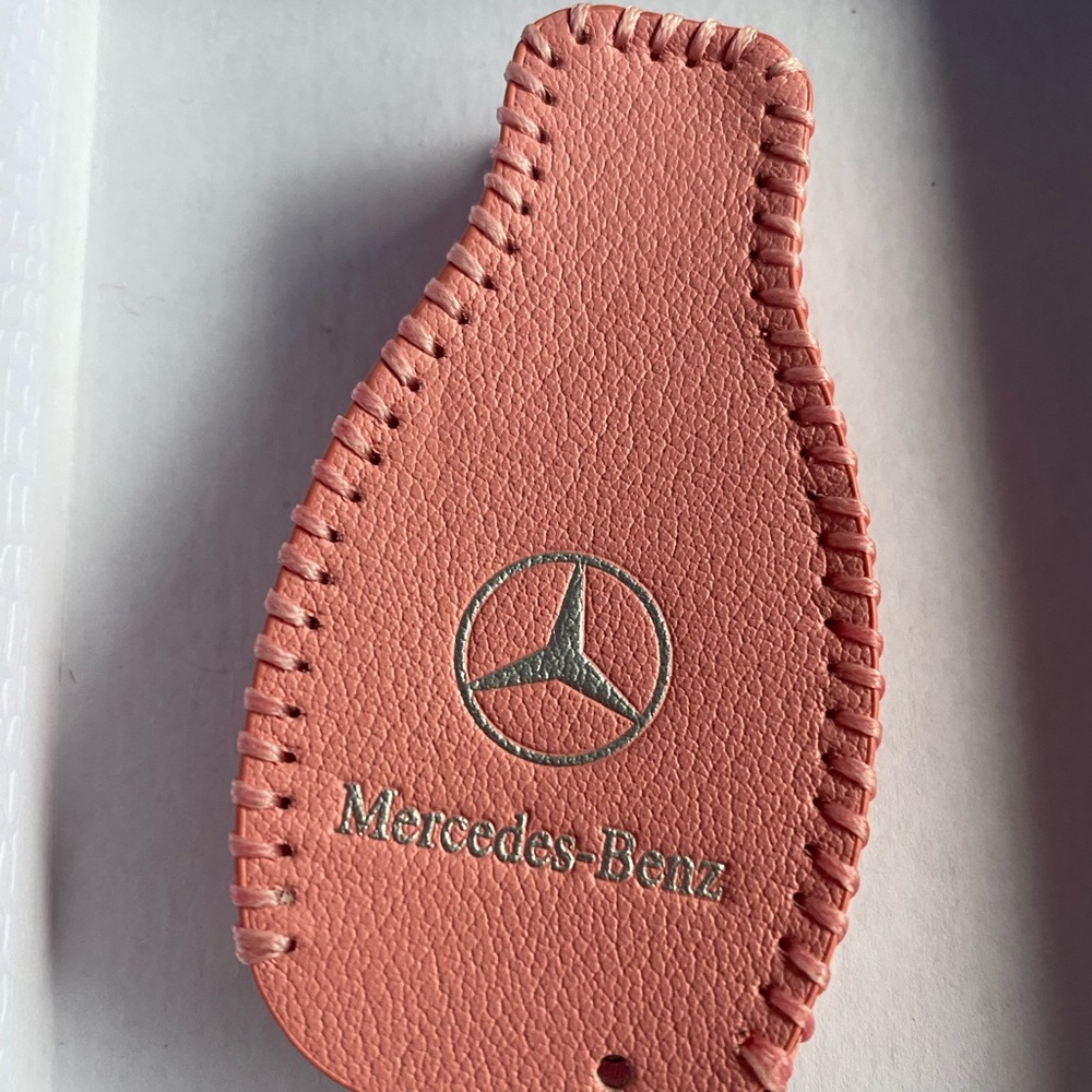Women’s pink Mercedes key fob cover leather